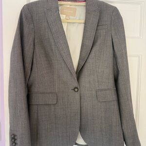 Banana Republic Cream and Gray Blazer